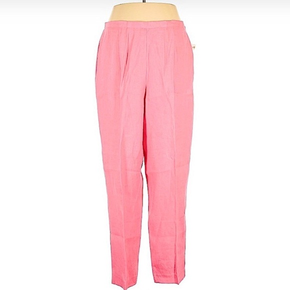 Nwt Talbots Coral Linen Side Zip Pants Size 20 - Picture 1 of 7